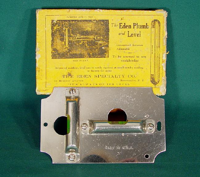  Eden Plumb and Level, patented June 17th, 1934